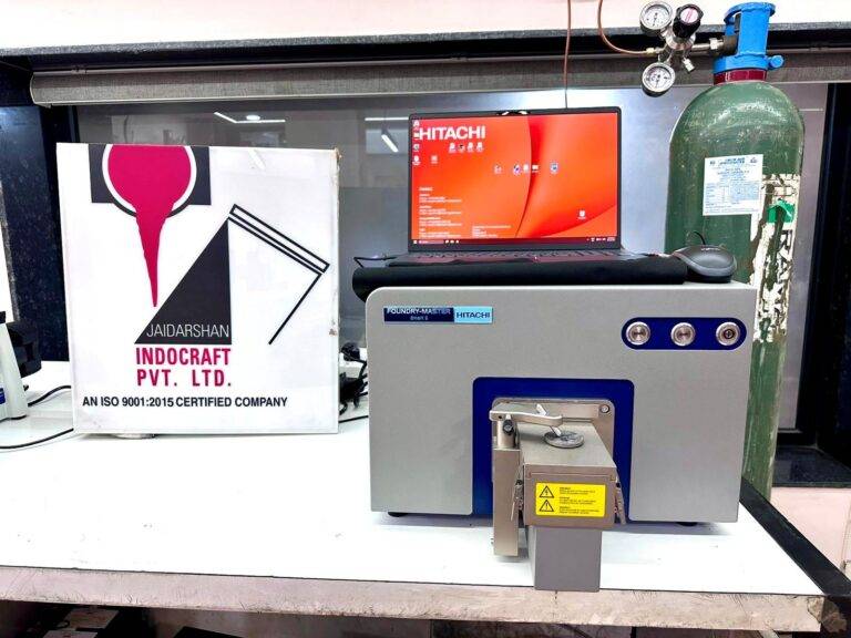 Hitachi Foundry-Master Smart 2 optical emission spectrometer in the Jaidarshan Indocraft laboratory